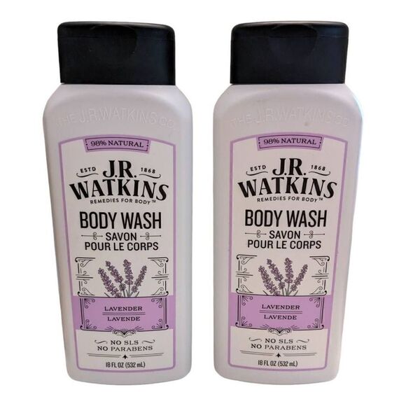 JR Watkins Lavender Body Wash 18 fl oz‎ Lot of 2 Scented Soap 98% Natural - Picture 1 of 4